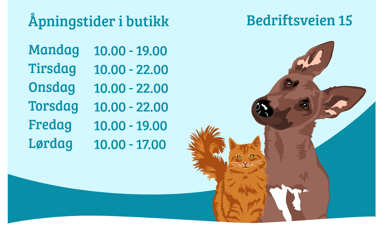 Bilde av åpningstidene i butikken. tekst på bilde: Åpningstider i butikk Mandag 10.00 - 19.00 Tirsdag 10.00 - 22.00 Onsdag 10.00 - 22.00 Torsdag 10.00 - 22.00 Fredag 10.00 - 19.00 Lørdag 10.00 - 17.00 Adresse: Bedriftsveien 15, 4313 Sandnes